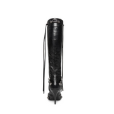 Black Cagole High Fashion buckles Knee High Boots